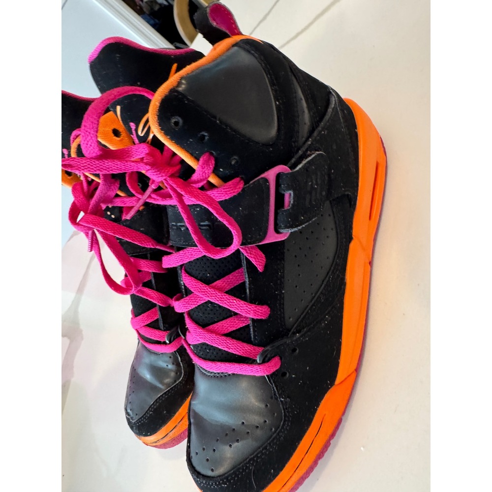 Jordan Flight 45 High‎ GS Black Fusion Pink Bright Citrus Kids 5.5Y - Picture 3 of 6
